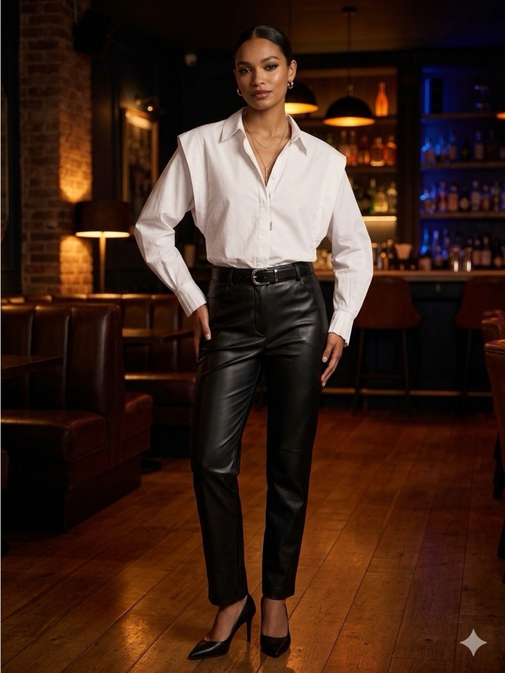 House of Harlow 1960 White Collared Button Shirt